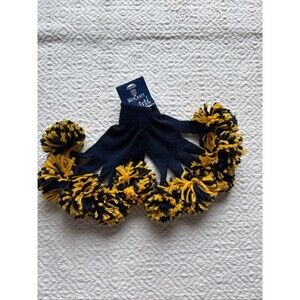 NWT Spirit Fingerz Pom-Pom Gloves . Blue & Maize